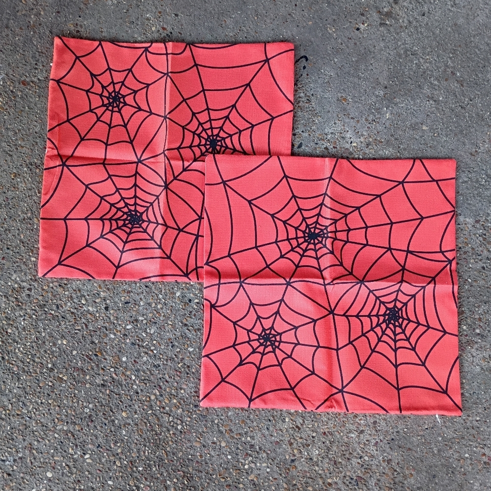 2/$20 Spiderweb Print Red Pillowcases- Set of 2